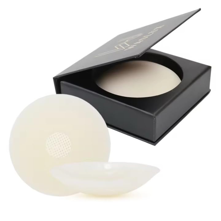 nipple covers - 4 shades invisible silicone nipple covers reusable, sticky adhesive nipple pasties, with travel box