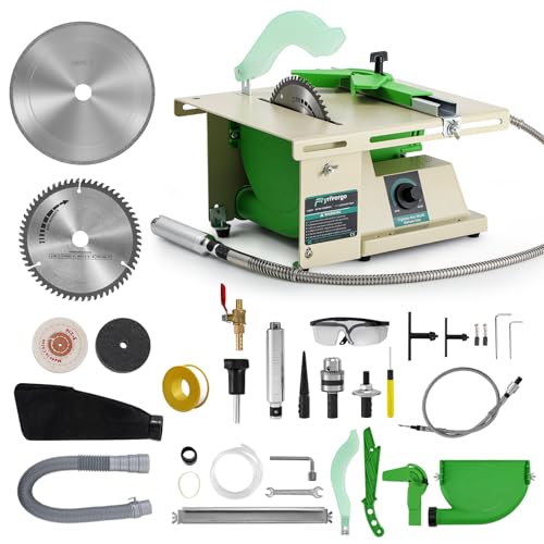 Flyrivergo Pro Lapidary Saw for Cutting Rocks 110V 1380W Jewelry Rock Saw Rock Cutter for Crafts Lapidary Equipment for Heavy Duty Gemstone Cutting Grinding Woodworking Carving