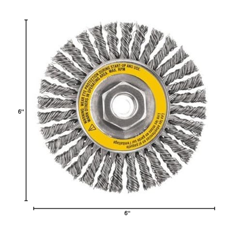 Image of DEWALT Dw4936 6-Inch X 5 /8-Inch Carbon Stringer Wire Wheel, 6-Pack