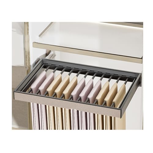 Estante extraíble para pantalones, organizador de cajones apilable, estante extraíble de acero para ahorrar espacio en el armario