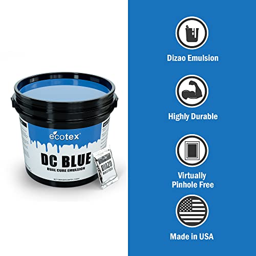 Ecotex® Dc Blue Screen Printing Emulsion (Quart - 32 Oz.) Diazo Required Photo Emulsion For Silk Screens And Fabric- For Screen Printing Plastisol Ink And Water Based Ink, Screen Printing Supplies #TOP2