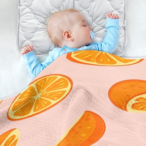 Burbuja Juicy Orange Baby Blanket for Boys Girls, Nursery Soft Warm Swaddling Receiving Baby Blankets, 30x40 in Toddler Blanket4