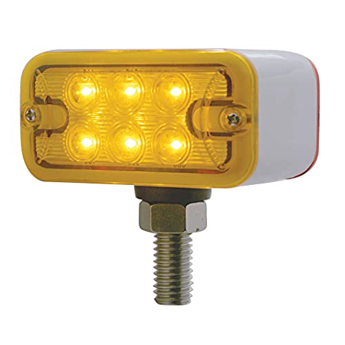 United Pacific 39408 6 LED Dual Function Double Face Light (Amber & Red LED/ Amber & Red Lens)