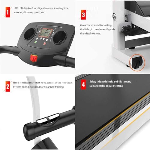 Image of Cardio Running Walking Treadmill with Extended Safety Handrails, Low-Impact, Low Wide Deck,with Cup Holder