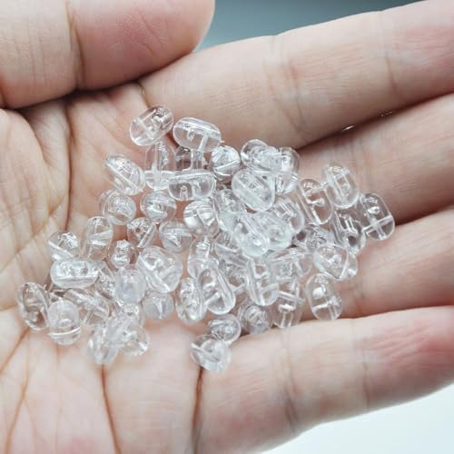 400 piezas mostacillas ovaladas transparentes tres orificios miniatura 7