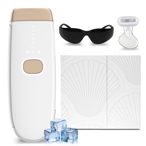 Depiladora Laser IPL con Refrigeración, 10 °C y amplio voltaje (100 V-240 V), indoloro, longitud de onda de 470 nm a 1200 nm, para línea del bikini, axilas, rostro y cuerpo, color blanco.