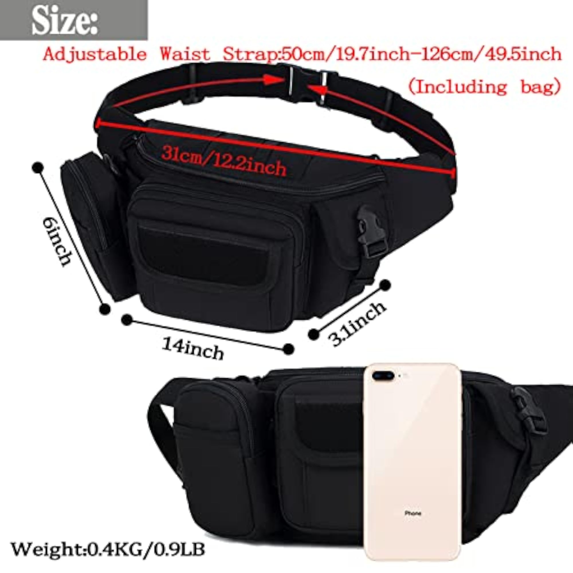 Tactical Military Fanny Pack, Utility Hip Belt Bag