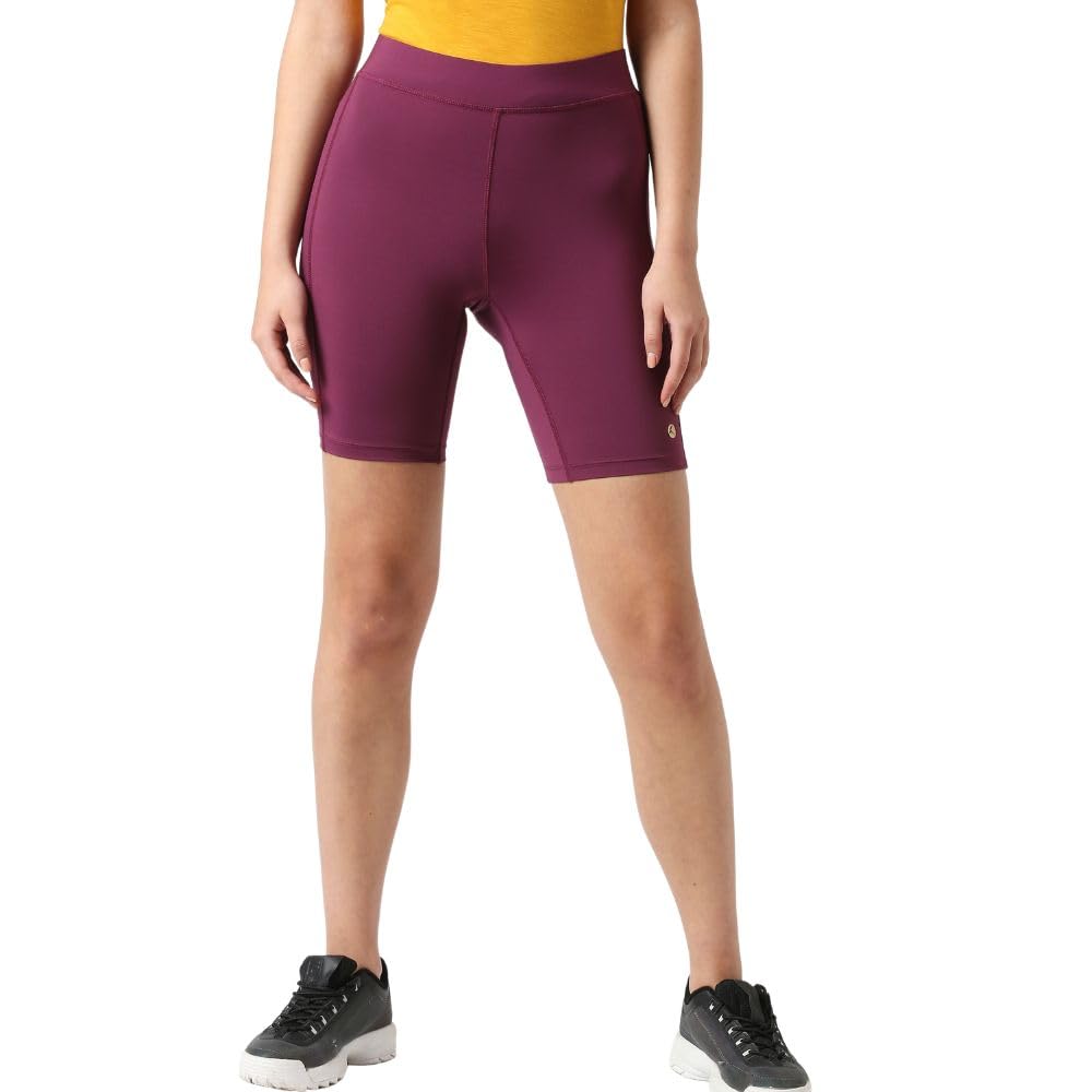 lovable sport Lovable Women's Nylon Spandex Skin Fit Thigh Length Solid Shorts-Waffle Shorts-picture-13