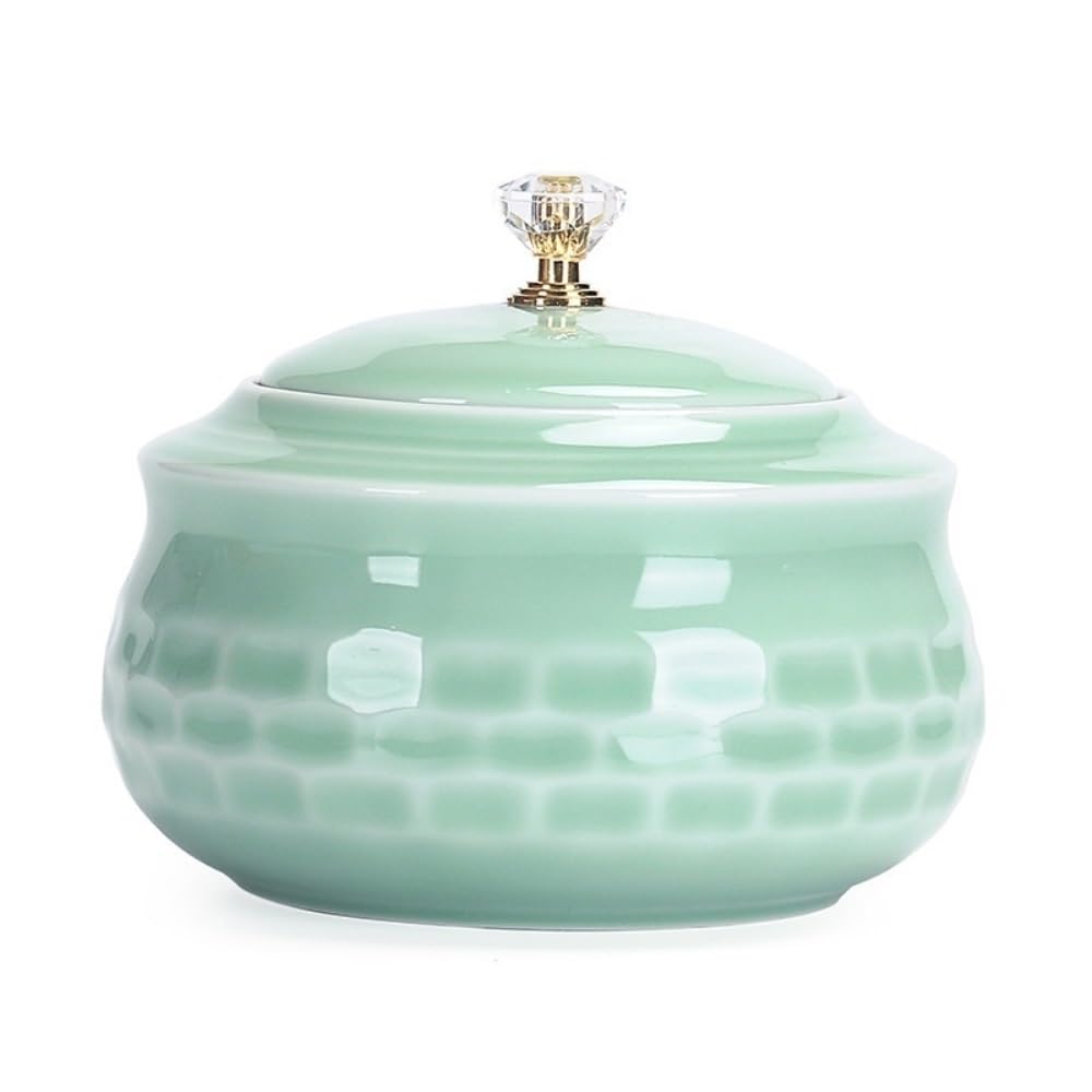 Ceramiczny pojemnik na herbatę, mały ceramiczny słoik z zamknięciem, pojemnik na herbatę, zestaw do herbaty chińskiej, pojemnik na herbatę Wake Up Tea (D)