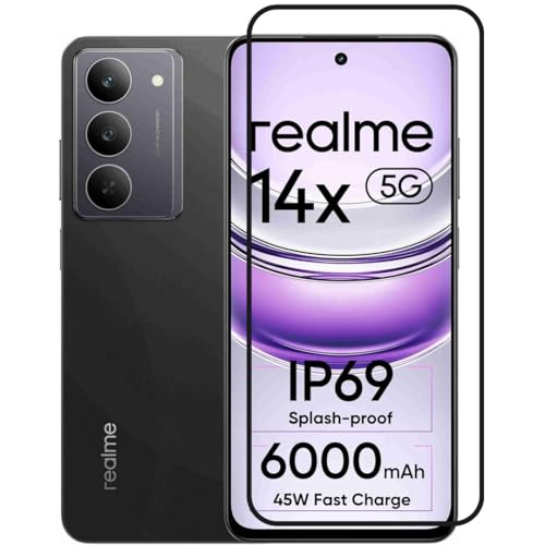 Image of Tempered Glass Screen Protector Compatible For REALME 14X 5G with Easy Self Installation Kit