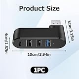 4-Port Usb Splitter for Car, 90°/180° Rotatable Usb Extender with 3 UsbA Ports & 1 UsbC, Multiport Adapter for Laptop, Car, Mobile Phone (Black) - Image 2