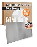 Feuerfest 123 Magnettafel I 80x40cm I Hochwertige Magnetwand aus 100% rostfreiem Edelstahl I Stilvolle Magnet-Tafel f&uuml;r K&uuml;che, Flur & B&uuml;ro I Magnetische Pinnwand aus pr&auml;ziser Handarbeit