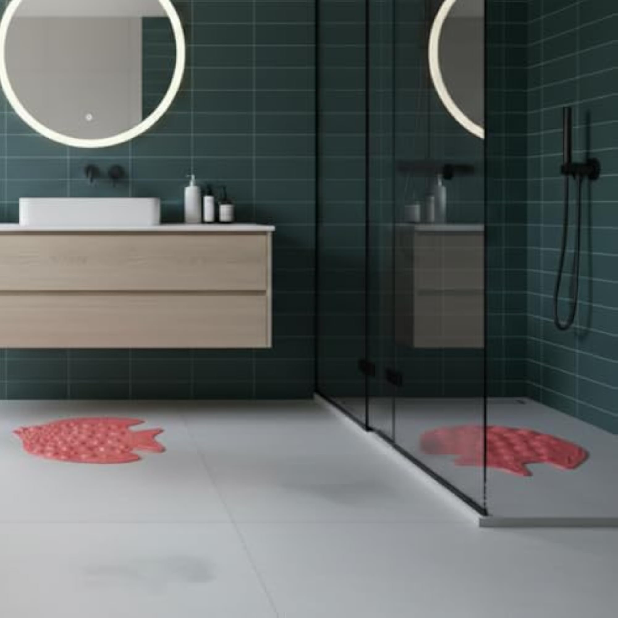 Non-Slip Fish Shaped Bath Mat, Massage Texture