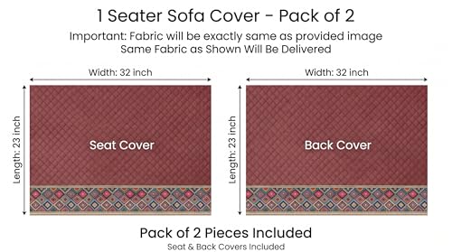 Image of Velvet 1 Seater Sofa Cover Fully Covered | Anti Skid Non Slip | Plain Onion Pink | Sofa Slipcover for Living Room