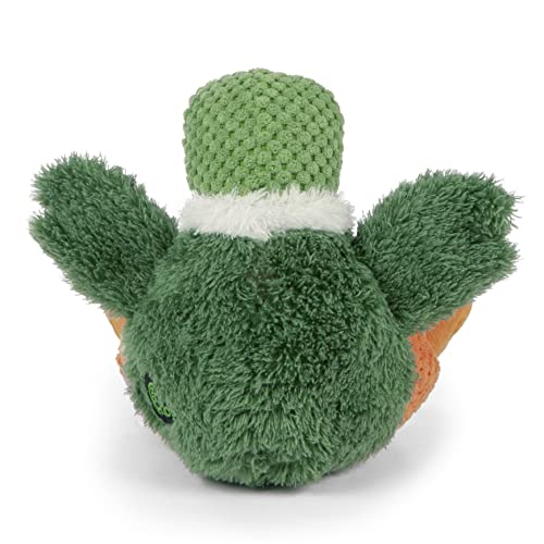 Image of goDog Checkers Sitting Duck Squeaky Plush Dog Toy, Chew Guard Technology - Green, Small