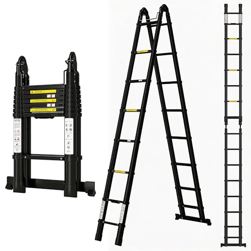 DIAMONDFORGE 16.5ft A-Frame Telescoping Ladder