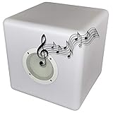 hochwertiger LED Würfel mit integrierter Soundbar in Milchglasoptik