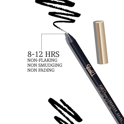Image of Glam21 Kohl Drama Long Wear Kajal + Sharpener | Velvety Textute | Stays For 12 hours | Smudge-Proof | Long Lasting & Water Proof | Highly Pigmented For Intense Black Look | 1.2 gm