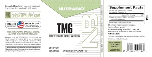 NutraBio TMG Betaine Anhydrous Capsules