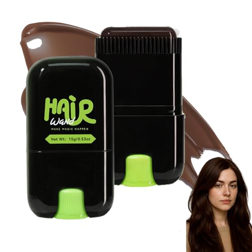 Hair Color Stick – 2-in-1 Root Touch-Up Comb & Temporary Hair Dye Stick -Proof – Wash In & Wash Out Color for Gray Coverage Easy Applicator for Quick Coloring Black (02# Dark brown)