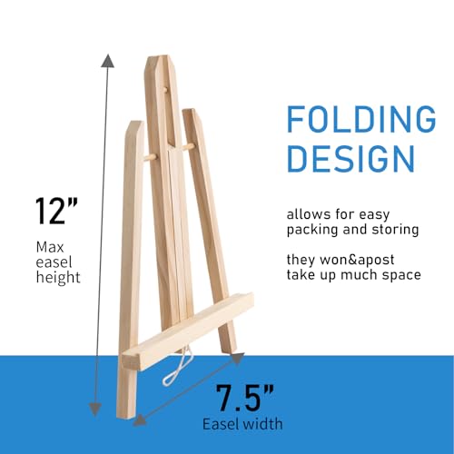 image for Falling in Art 12Inch Wood Easel Stand, Tabletop Display Stand A-Frame