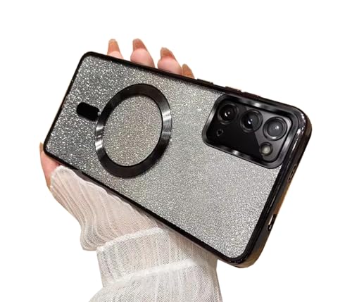 Doowear Galaxy Note 20 Case Magnetic Glitter [Support Magsafe Charger] Anti-Scratch Shockproof Luxury Plated Clear Full Camera Protection Phone Cover Case for Samsung Galaxy Note 20 6.7'-Black