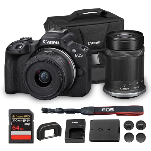 Canon EOS R50 Mirrorless Camera with 18-45mm & 55-210mm RF-S