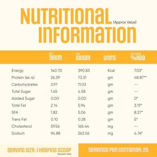 Image of Trunativ Pro Blend Whey Protein Powder Isolate & Concentrate | 100% Light & Clean Protein Powder | 26g Protein | 6g BCAA | 12.52g EAA | No added sugar | Mango 2lbs (907g)