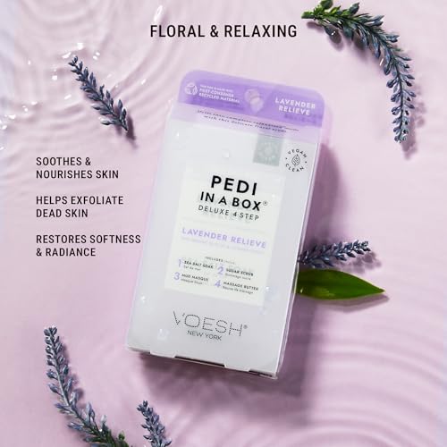 Image of VOESH Pedi in a Box 4 Step, Pedicure Set, At-Home Pedicure, DIY Pedi, Foot Treatment, Pedicure Supplies, Foot Scrub, Foot Spa, Foot Care, Foot Therapy
