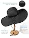 Senker Fashion Sun Hats for Women Oversize Wide Brim Straw Beach Hat Floppy Foldable Roll-Up Summer Vacation UPF 50+ Black