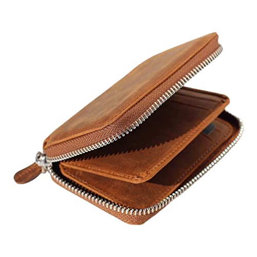 Bbb Women's Genuine Leather With Credit Card Holder Zipper Small Wallet Leather Card Case, Brown (M-796) #TOP1