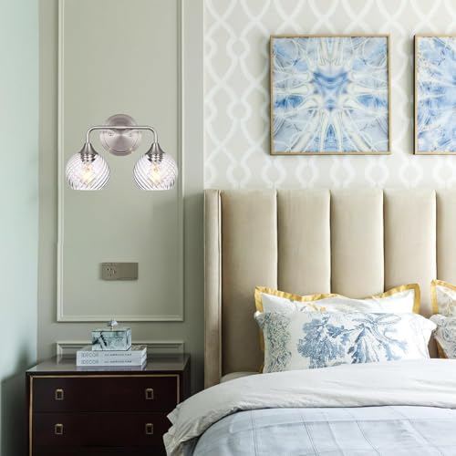 Image of Handblown Clear Hammered Glass Globe Shade- 1.65 inch Fitter Opening - Replacement Lamp Shade for Pendant Lights, Chandeliers, Wall Sconces, Vanity & Ceiling Fixtures (3 Pack)