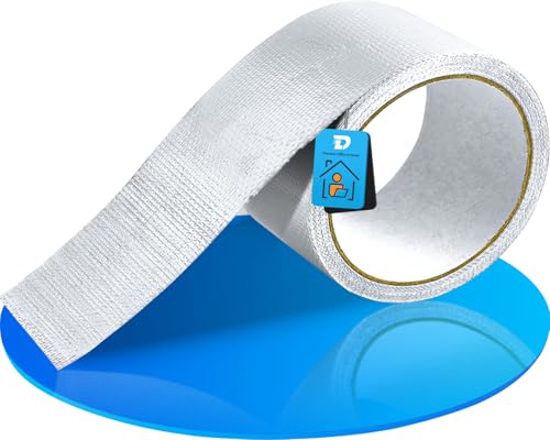 Image of High-Temperature Heat Reflective Aluminum Foil Tape, 1.9 Inch x 32 Feet, Silver Adhesive Backed, Heat Shield Tape for HVAC, Ductwork, Metal Repair, Thermal Insulation