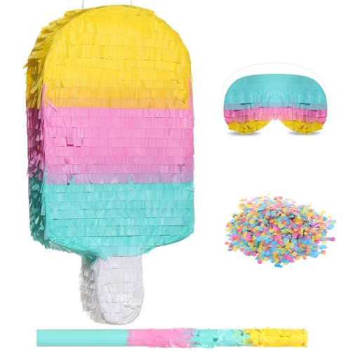 Piñata crème glacée avec bâton, le cadeau parfait pour fête d'enfant