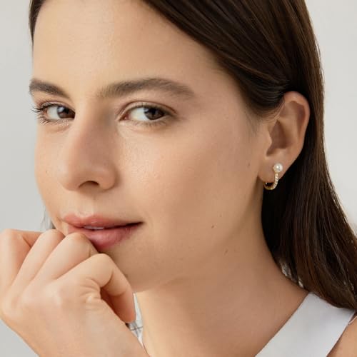 Image of BISAER Silver Huggie Hoop Earrings for Women, 925 Sterling Silver Post Star Small Hoop Earrings Hypoallergenic Lightweight Everyday Jewelry Gift Cute