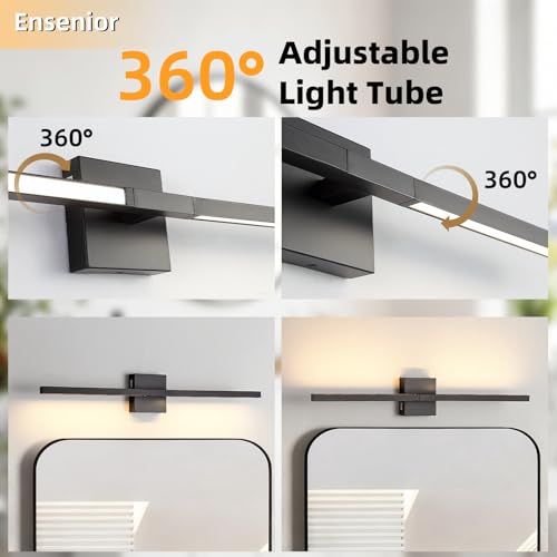 Image of Brushed Black Vanity Light 30 Inch Modern Bathroom Light Fixtures 18W Wall Vanity Lamp Over Mirror, Dimmable 5CCT LED Wall Sconce for Bedroom Cabinets