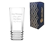 Personalised Engraved 335ml Elegan Highball Glass - Add Any Message or Name, Tall Hi Ball Glass Water Gin Juice Squash Cocktail Water Drinking Glassware Tumblers