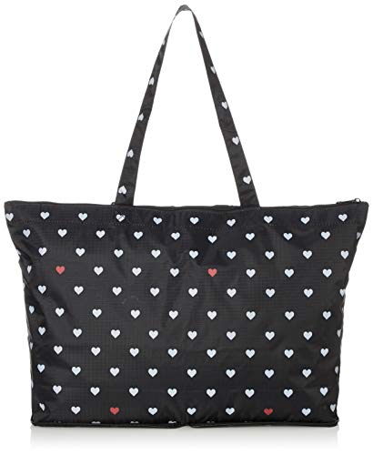 [トラベルコレクション] 折りたたみトートバッグ キャリーオン可能 TRC0401 426ハートブラック