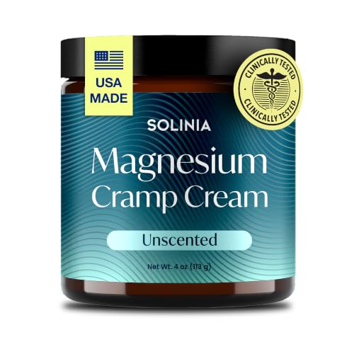Solinia Magnesium Cream USA-Made Unscented Magnesium Lotion for Feet Mag Oil Body Butter Foot Cream for Feet Unscented Rub 4oz