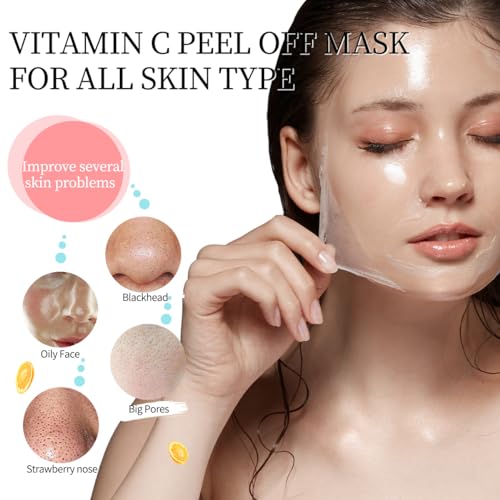 Facial Masks Peel Off Face Mask Vitamin C Peel Off Gel Facial Mask Brightening Peel Off Mask for Face & Body Deep Pore Cleansing Mask, Blackhead Remover Mask Exfoliating Mask Beauty Skin Care Gift