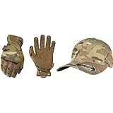 Mechanix Gloves, Outdoor Gloves Fftab-78-010 - tactische handschoenen camouflage & Flexfit Multicam Cap, L/XL