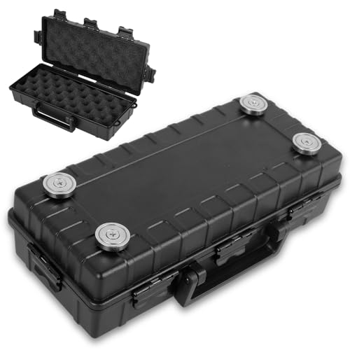 Magnetic Key Holder Under Car, Hide A Key Outside Magnetic Box Key Holder for Outdoor Travel Waterproof Hidde Magnetic Key Case for Storing Phone Battery Cash