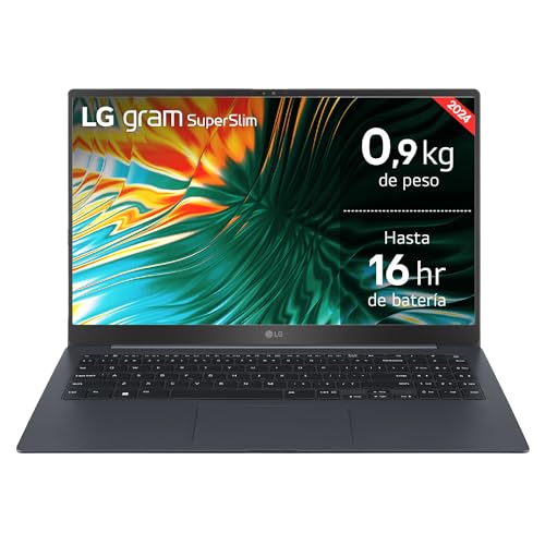 LG Superslim 15Z90ST-G.AD75B - Portátil Ultraligero de 39.6 cm (15.6') 1920x1080, Panel OLED Antirreflejo, Intel® Core™ Ultra 7, 32 GB RAM, 512GB SSD, 990 g, Batería 16 horas, Windows 11, Azul Neptuno