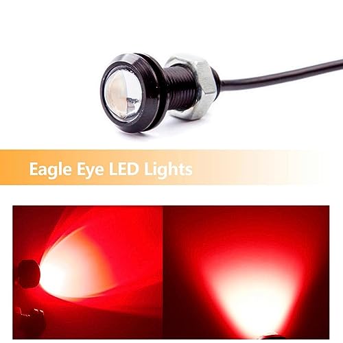 Image of AUTO MT 2PC /SET 18mm Eagle Eye LED Lights 9W DRL Daytime Running Lights Backup Reversing Parking Signal Automobiles Lamps (2PC RED 9W Eagle Eye Led Lights)