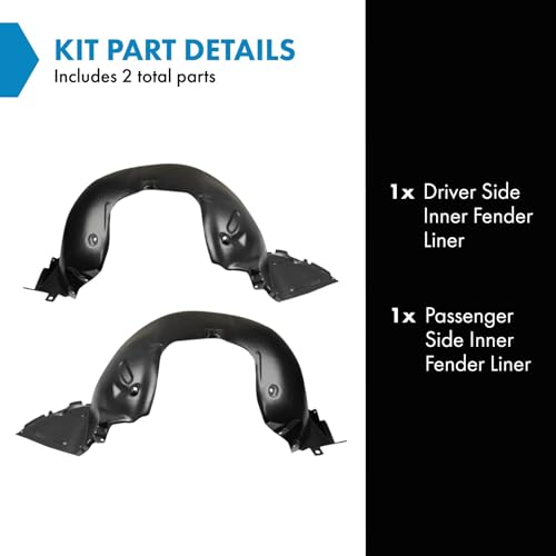 Image of TRQ Inner Fender Liner Set Compatible with 2009-2010 Hyundai Genesis HY1248117 HY1248146 HY1249117 HY1249146