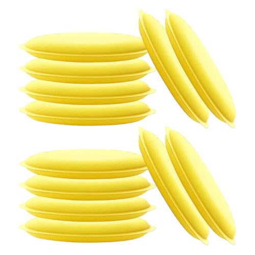 GAOLAOSY Car Wax Applicator Pads, 3.93 Inch Soft Buffing & Detailing Foam Pads, Round Sponge Fine Polishing Pad, Auto Cleaning Tool for Applying Waxes, Polishes & Dressings (12PCS)