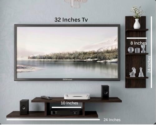 Image of Bros Moon Engineered Wood 48 inches Base TV Stand with Storage Shelf and Foot Pad Entertainment Console for Set Top Box, Books & Decor, Wenge White Finish (Suits tv Upto 48 inches)
