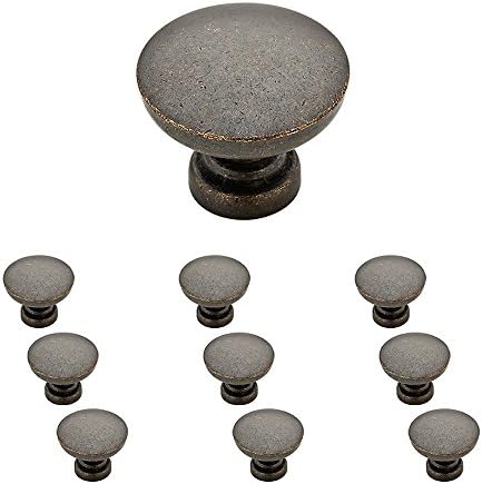 Franklin Brass Flat Top Round Kitchen Cabinet Knobs or Drawer Knobs 1-3/16" (30mm), 10-Pack Warm Chestnut Cabinet Hardware P29523K-WCN-B