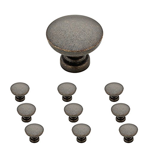 Franklin Brass Flat Top Round Kitchen Cabinet Knobs Or Drawer Knobs 1-3/16" (30Mm), 10-Pack Warm Chestnut Cabinet Hardware P29523K-Wcn-B #TOP28