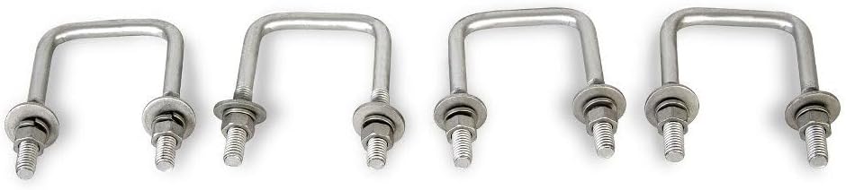 4pcs Boat Trailer Galvanized Square U-Bolt Steel 1/2" X 3 1/16" X 4 5/16" for F150 01-23,for Silverado 1500/2500HD 01-23,for RAV4 01-23,for Corolla 01-23,for Tacoma 01-23,for Civic
